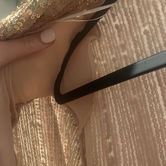 Zara Sparkling Gold Long Sleeve Dress NWT - Picture 7 of 10